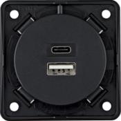 Prise de charge USB-A/-C - noir mat