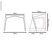 AUVENT LATERAL TECHLINE CANOPY  DE OUTDOOR REVOLUTION - HIGHLINE HAUTEUR DE 255-305CM