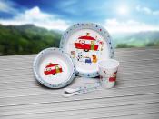 COFFRET ENFANT MELAMINE 5 pièces CHARLIE - DECOR CARAVANE