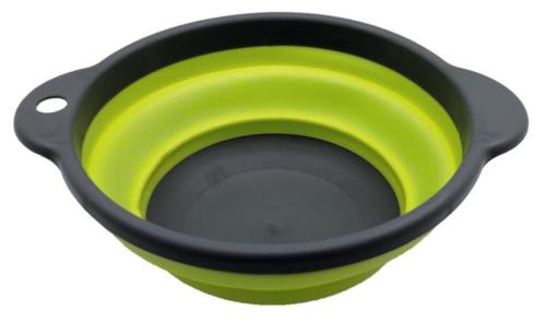 BOL PLIANT EN SILICONE RETRACTABLE Ø20cm H3/10cm, gris/vert