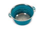 PASSOIRE EN SILICONE PLIABLE BLEU PETROLE Ø24/28