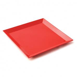 ASSIETTE PLATE CARREE 24.5CM MELAMINE PLASTOREX - ROUGE