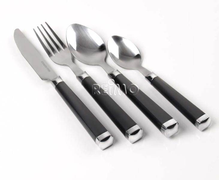 Set de 16 couverts noir en inox - Casa Square