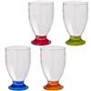 VERRES 170ml SUR PIED COLORES ACRYLIQUE X 4