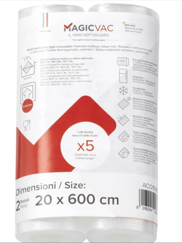 ROULEAU DE FILM 20 X 600CM POUR MACHINE MAGICVAC - LOT DE 2 