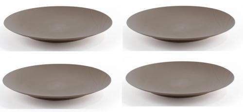 4 ASSIETTES PLATES 25cm TABLE & NATURE - COLORIS NOISETTE