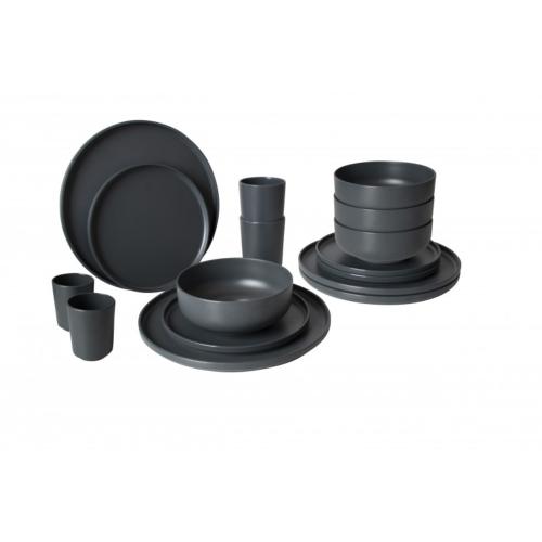 SERVICE VAISSELLE MELAMINE PATOM ANTHRACITE - BO CAMP