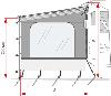 FIAMMA Side W Caravanstore XL - HABILLAGE DES COTES SANS BAVETTE - Haut 240-260cm Prof. 240cm
