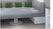 PIED DE TABLE TELESCOPIQUE 325-685mm, PLATEAU PIVOTANT + PIED FIXE PRIMERO CONFORT HSK