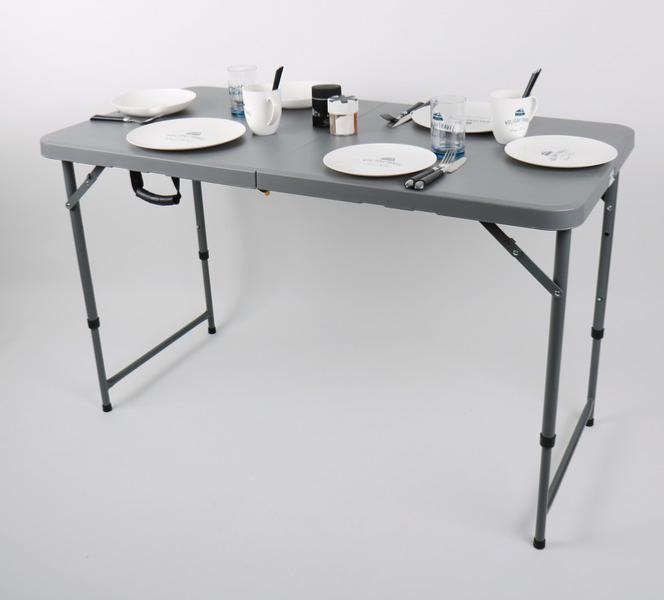 Table pliante multiusage EASY 122x61 pour Camping, jardin, marché,fête