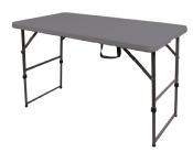 TABLE PLIANTE EASY I 122x61cm GRISE - RÉGLABLE EN HAUTEUR 