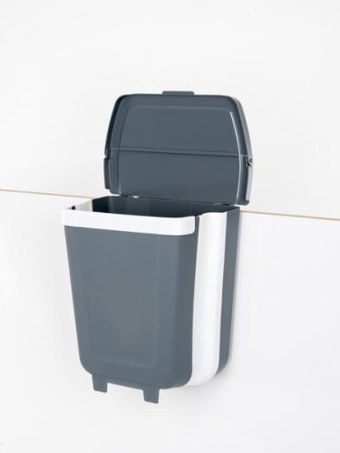 POUBELLE PLIANTE 8 LITRES AVEC COUVERCLE A SUSPENDRE H29 x L25,5 x P9,5 