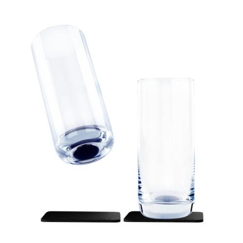 Verres magnétiques Silwy Longdrink SLIM 300ml, 2 pièces compris 2 tampons nano-gel en métal noir