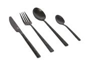 COUVERTS BALLONA NOIR MAT - 16 PIECES POUR 4 PERSONNES 