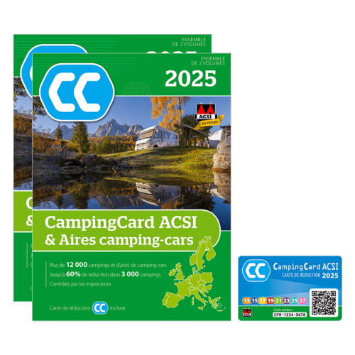 ACSI GUIDE CAMPING-CAR + AIRES DE CAMPING CAR + CARTE ACSI 2025