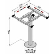 PIED DE TABLE COLONNE FIXE 717mm PLATEAU COULISSANT